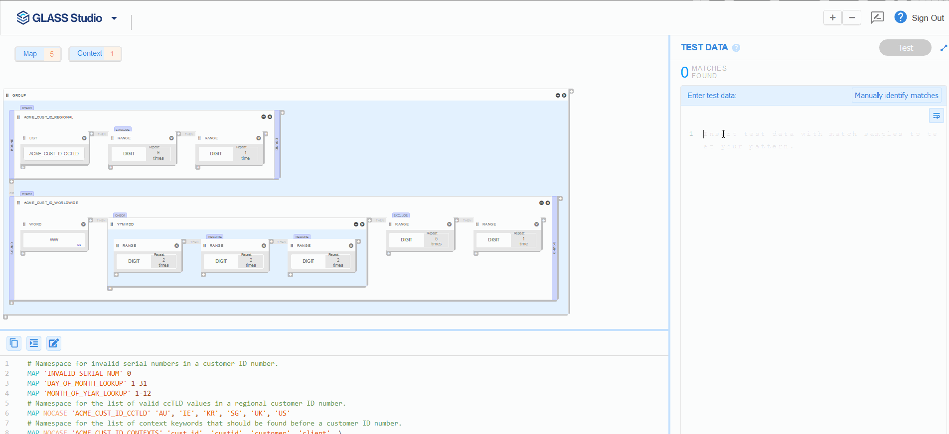 GLASS Studio Add Test Data