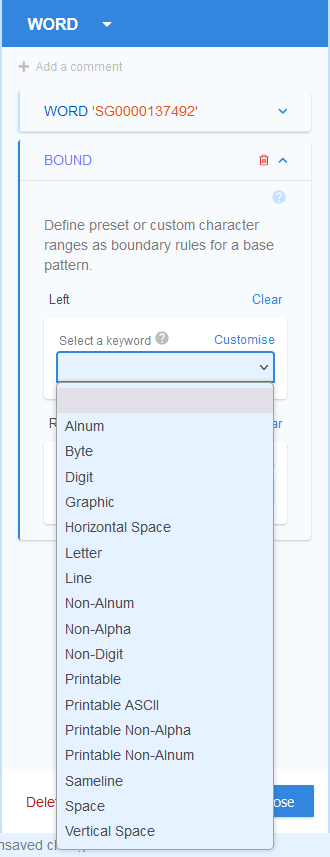 GLASS Studio Preset Range Keyword BOUND Rule