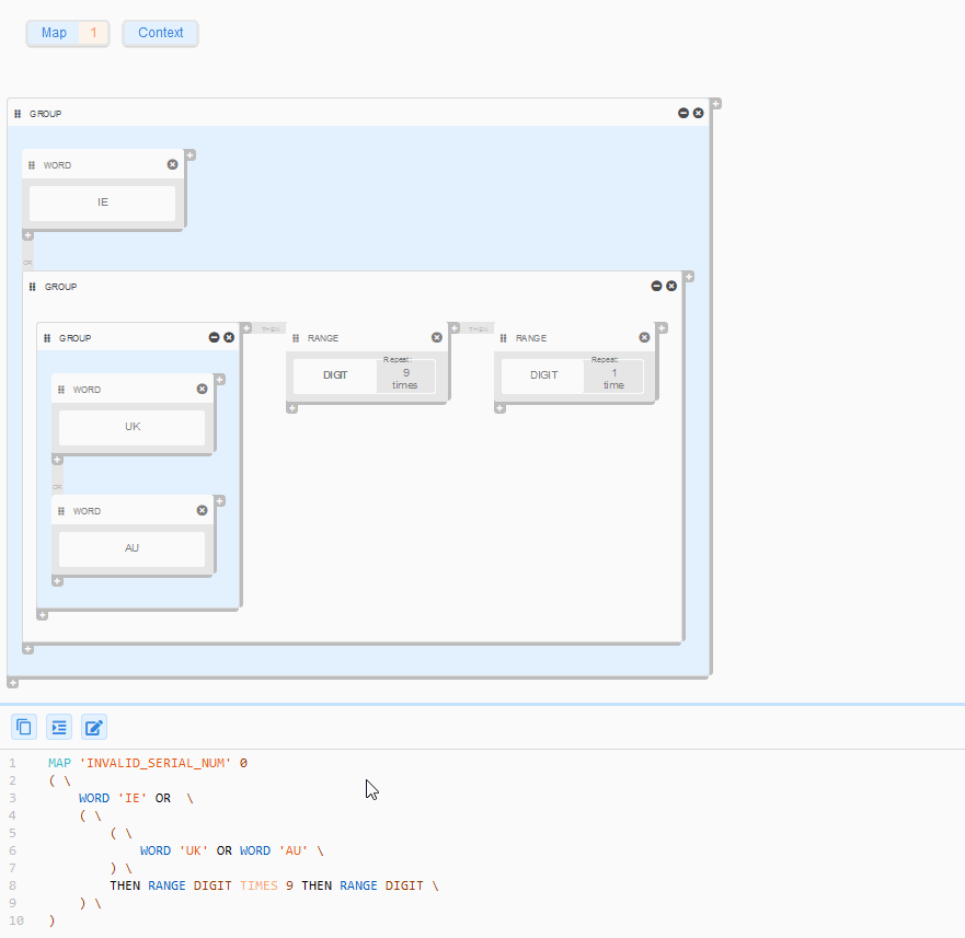 Left click, hold, drag and release to group components in GLASS Studio Visual Editor