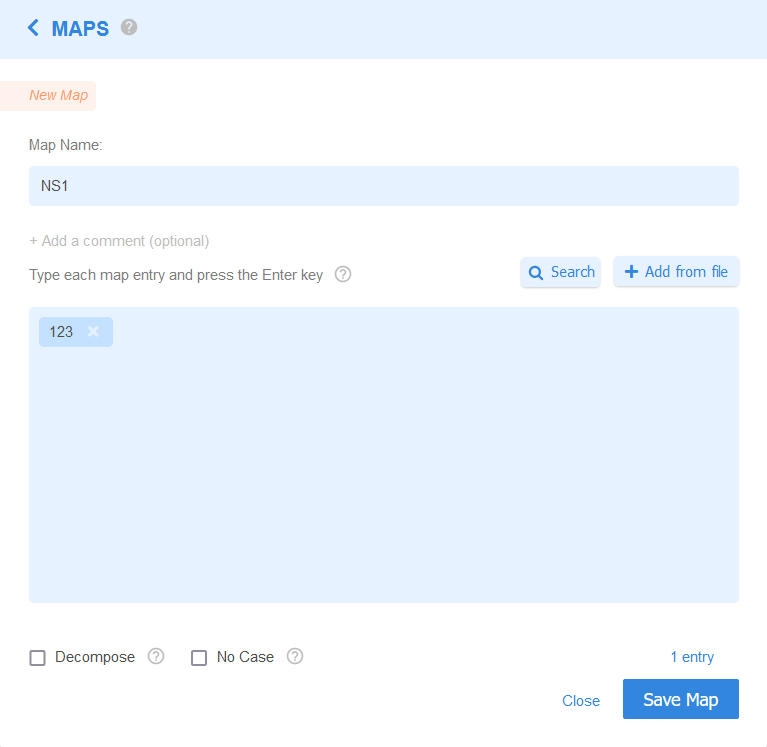Adding integers as keys for a MAP namespace