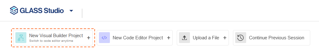 Create a New Visual Builder GLASS Studio project