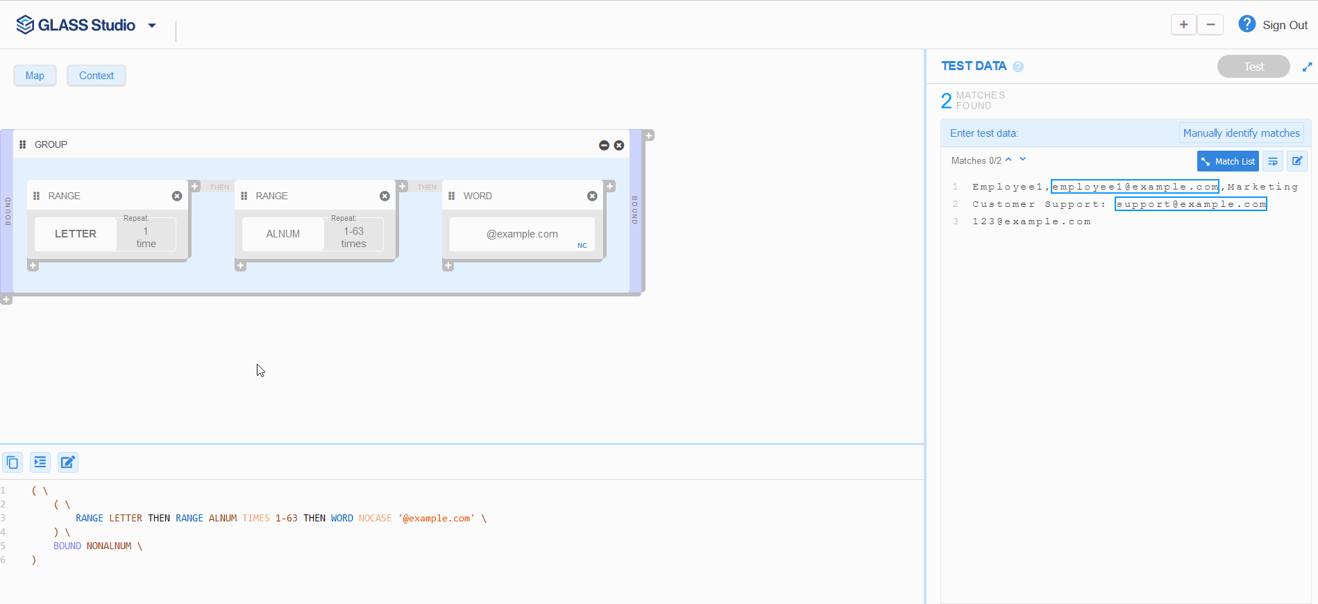 Email address copy GLASS code